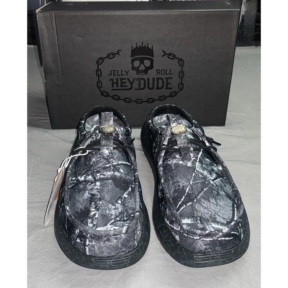Hey Dude Jelly Roll Wally Comf Slip-On Men's Casual Shoes Black Camo US 15 NIB